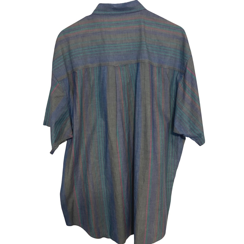 CHAPS‎ Ralph Lauren Vintage Mens Stripped Button Down Polo Short Sleeve Size XL - Picture 4 of 4